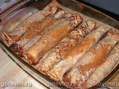 Блины с вареной сгущенкой Блины с вареной сгущенкой