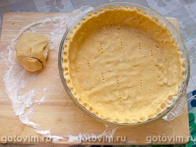 Открытый песочный пирог с черникой Открытый песочный пирог с черникой