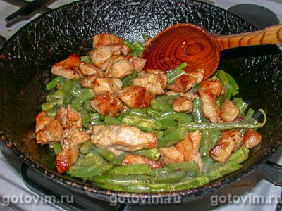 Стручковая фасоль с мясом Стручковая фасоль с мясом