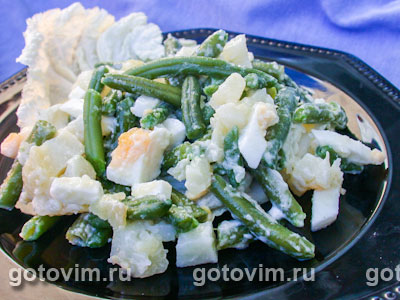 Салат из зеленой фасоли с картофелем