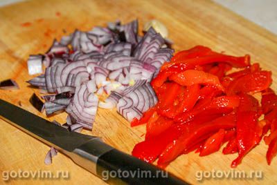 Макароны с говядиной и перцем