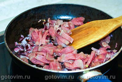 Макароны с говядиной и перцем