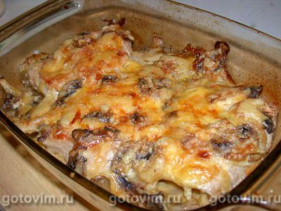 Филе индейки с грибами и сыром