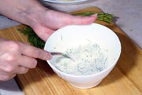 Картофельный салат с огуречно йогуртовой заправкой