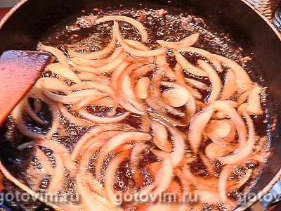 Куриные оладьи с жареным луком Куриные оладьи с жареным луком