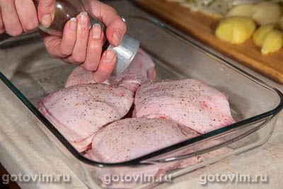 Куриные бедрышки с фенхелем и картофелем Куриные бедрышки с фенхелем и картофелем