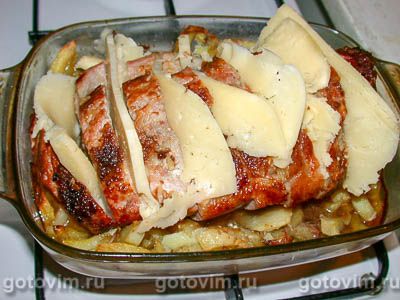 Мясо, запеченное с сыром Мясо, запеченное с сыром