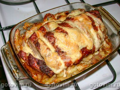 Мясо, запеченное с сыром Мясо, запеченное с сыром