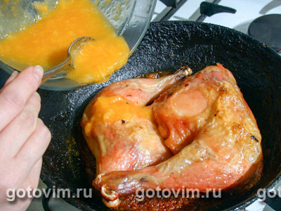Куриные окорочка с абрикосовым соусом