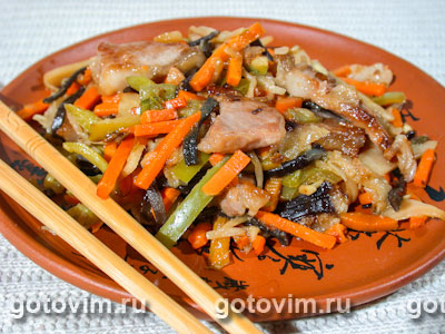 Свинина с овощами по китайски