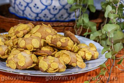 Печенье с кедровыми орешками и кукурузными хлопьями