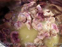 Нежная куриная печень с рисом и горошком Нежная куриная печень с рисом и горошком