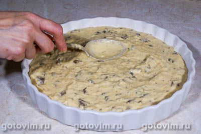 Кукурузный пирог с грибами и сыром