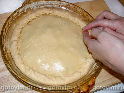 Пирог песочный с опятами Пирог песочный с опятами