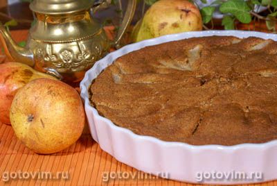 Шоколадный пирог с грушами и коричневым сахаром brown&white