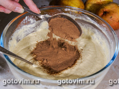 Шоколадный пирог с грушами и коричневым сахаром brown&white