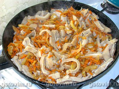 Жареный рубец с овощами Жареный рубец с овощами