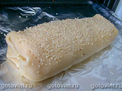 Пирог рулет с рыбой Пирог рулет с рыбой