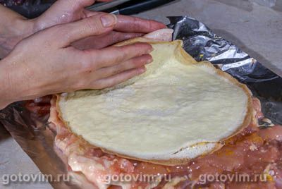 Куриный рулет с омлетом Куриный рулет с омлетом