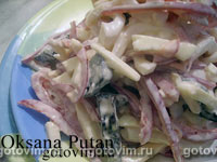 Салат из кальмаров с черносливом