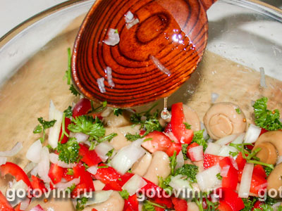 Салат из грибов с красным сладким перцем