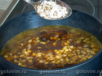 Грибной суп с овсяными хлопьями Грибной суп с овсяными хлопьями
