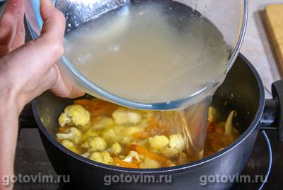 Овощной суп с рисом и кари