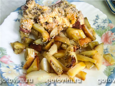Свинина, запеченная с картофелем и кунжутом Свинина, запеченная с картофелем и кунжутом