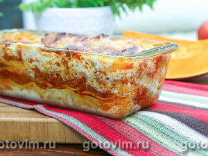 Лазанья с уткой и тыквой