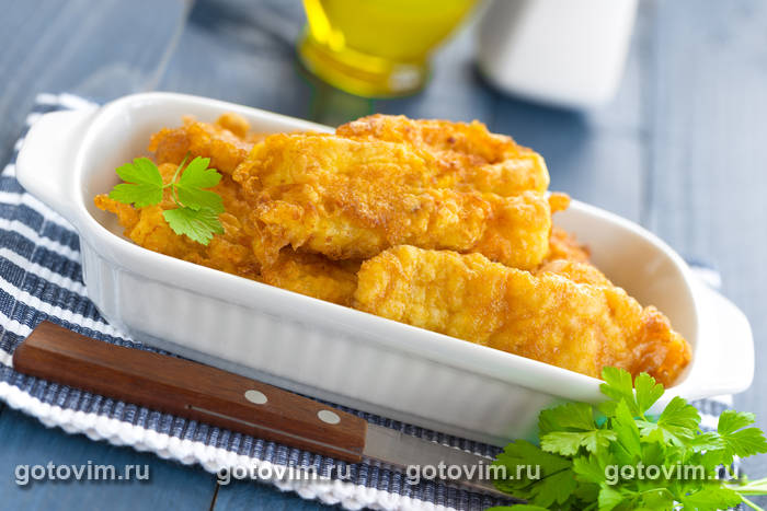 Рыба в кляре из крахмала и кукурузной муки Рыба в кляре из крахмала и кукурузной муки