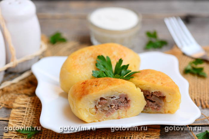 Зразы картофельные с вареным мясом Зразы картофельные с вареным мясом