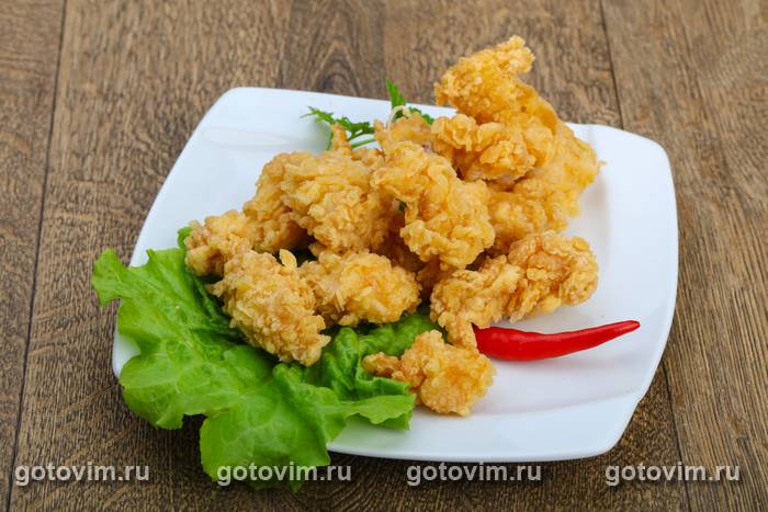 Куриные наггетсы в панировке из чипсов Куриные наггетсы в панировке из чипсов