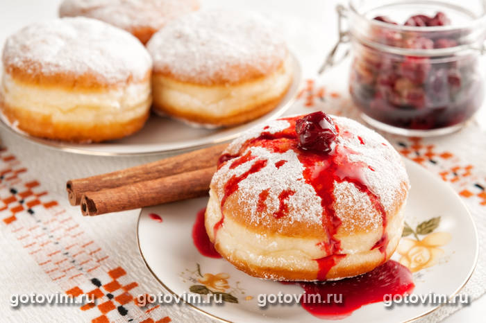 Пончики с вишней Пончики с вишней