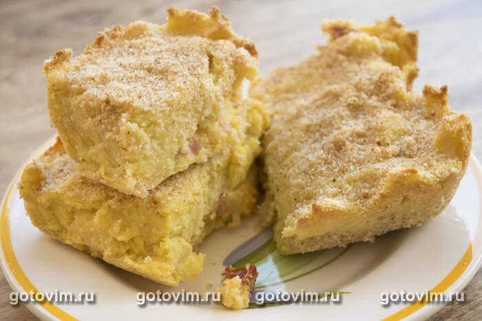 Картофельный пирог с сыром и ветчиной Картофельный пирог с сыром и ветчиной