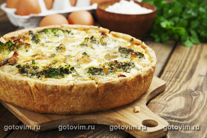 Киш c брокколи и ветчиной Киш c брокколи и ветчиной