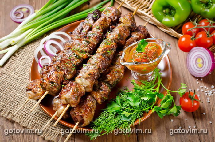 Шашлык из говяжьей печени Шашлык из говяжьей печени
