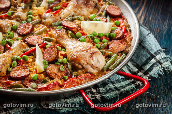 Куриная паэлья с чоризо Куриная паэлья с чоризо