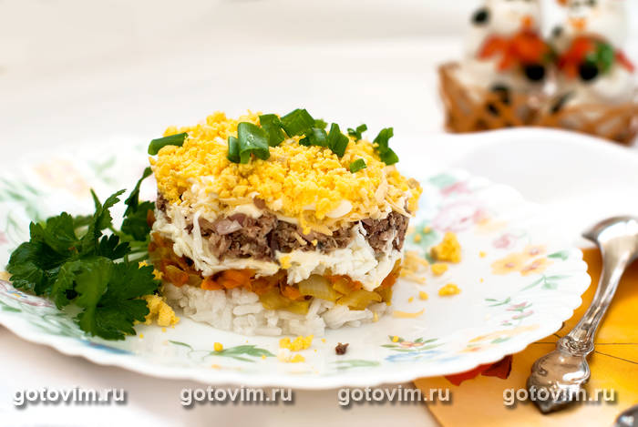 Салат мимоза с рисом Салат мимоза с рисом