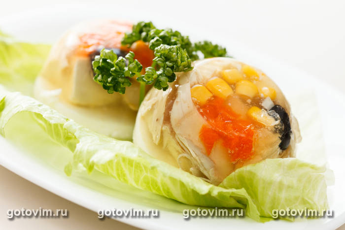 Заливное из скумбрии с кукурузой Заливное из скумбрии с кукурузой