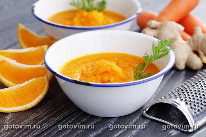 Рецепт морковного супа-пюре с апельсиновым соком для нового года