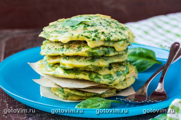 Оладьи из шпината (Рancakes of spinach) Оладьи из шпината (Рancakes of spinach)