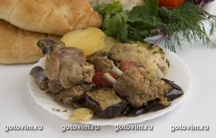 Мясо с овощами на сковороде садж Мясо с овощами на сковороде садж