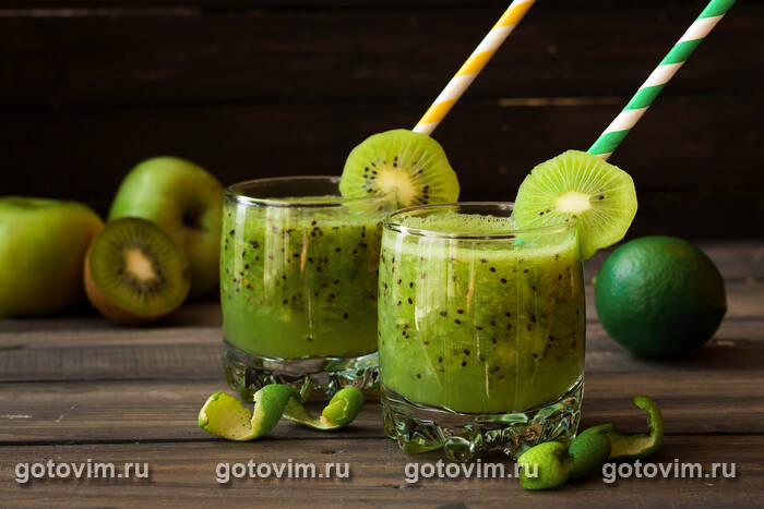 Коктейль из мороженого с киви и лаймом Коктейль из мороженого с киви и лаймом