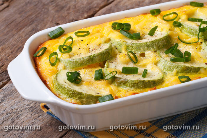 Кабачки, запеченные с сыром и яйцами Кабачки, запеченные с сыром и яйцами