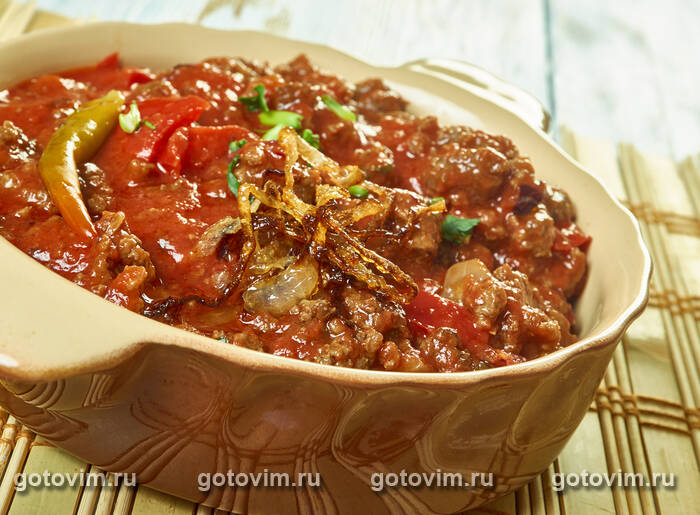 Минчет Абиш - эфиопское рагу из мясного фарша со смесью бербере (Minchet Abish) Минчет Абиш - эфиопское рагу из мясного фарша со смесью бербере (Minchet Abish)