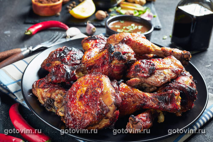 Цыпленок в ямайском маринаде джерк (Jamaican Jerk Chicken) Цыпленок в ямайском маринаде джерк (Jamaican Jerk Chicken)