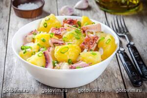 Салат из кальмаров с овощами