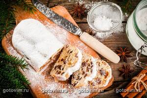 Классический масляный штоллен с сухофруктами, финиками и орехами