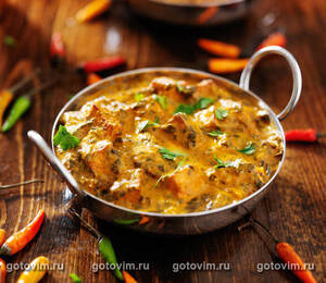 Сыр панир в соусе карри (Paneer Curry)