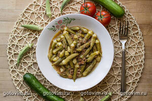 Бамия тушеная с мясным фаршем